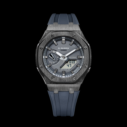 Gshock CasiOak Gunmetal - Grey face (Grey Resin Straps & Gunmetal Time Markers)