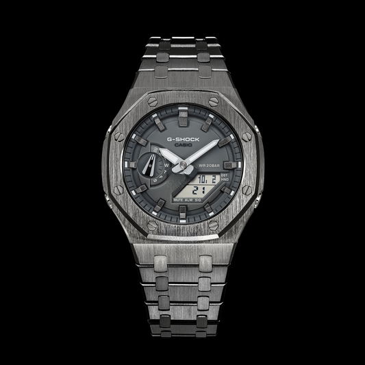 Gshock CasiOak Gunmetal - Grey face (Gunmetal Steel & Gunmetal Time Markers)